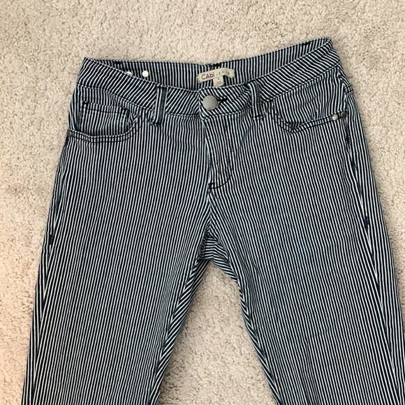 CAbi Jeans Railroad Stripe Cropped Capri Stretch Jeans Sz 4 Style 324 - Picture 2 of 8